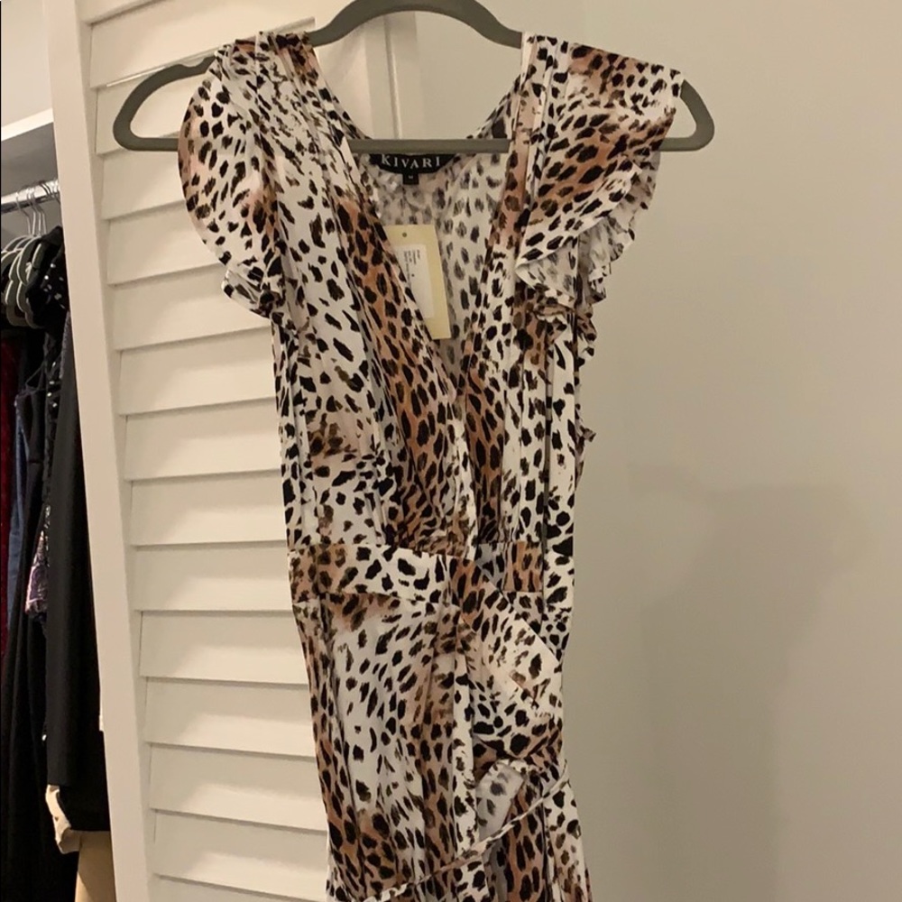 Kivari Animal-Print Maxi Dress in White and Brown - Picture 5 of 7